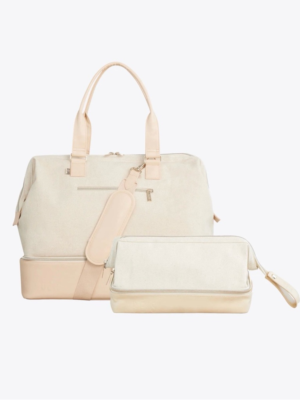 BEIS Convertible Weekender in Beige with Dopp Kit